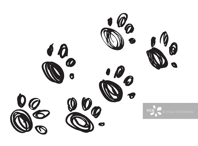 爪印图标，狗脚印，猫腿印，宠物足迹图片素材