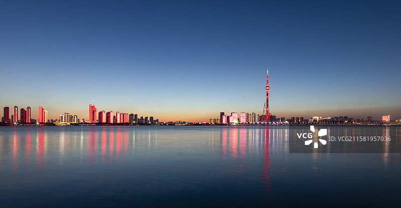 山东省临沂市临沂三河口曙暮光风景图片素材