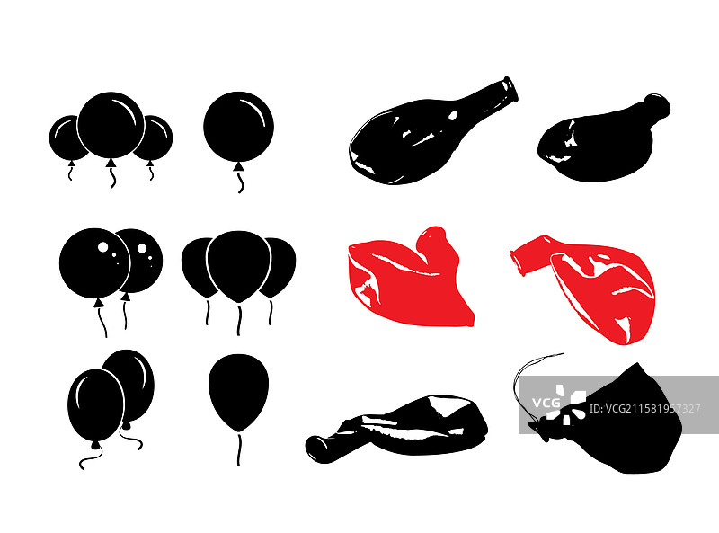 破裂的气球，孤立的瘪掉的球图片素材