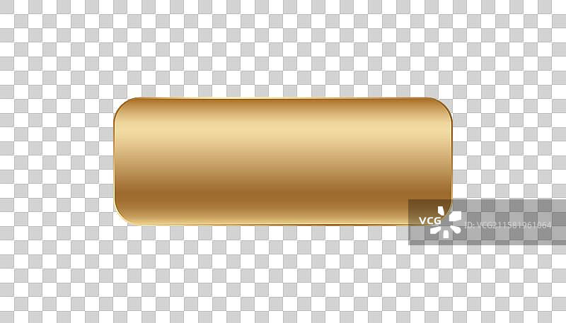 光滑的金色圆角矩形图片素材