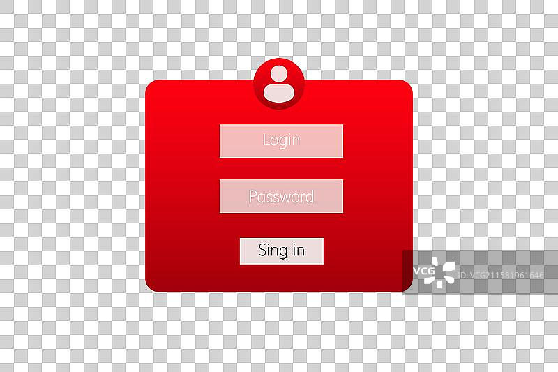 亮红色主题的用户登录界面图片素材