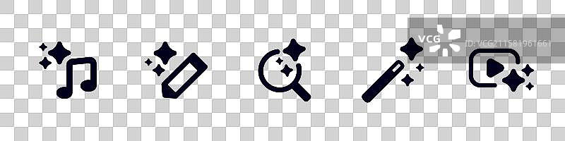 音乐符号橡皮擦放大镜魔法棒图片素材