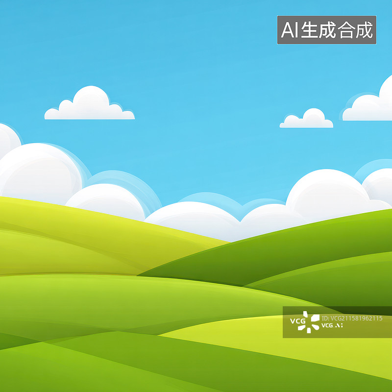 【AI数字艺术】绿意盎然的清新户外风景图片素材