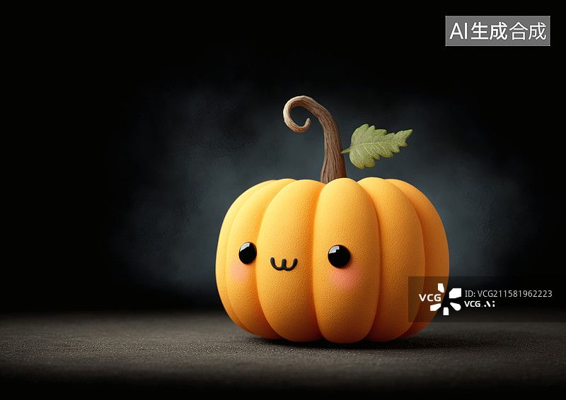 【AI数字艺术】一个卡通南瓜头图片素材