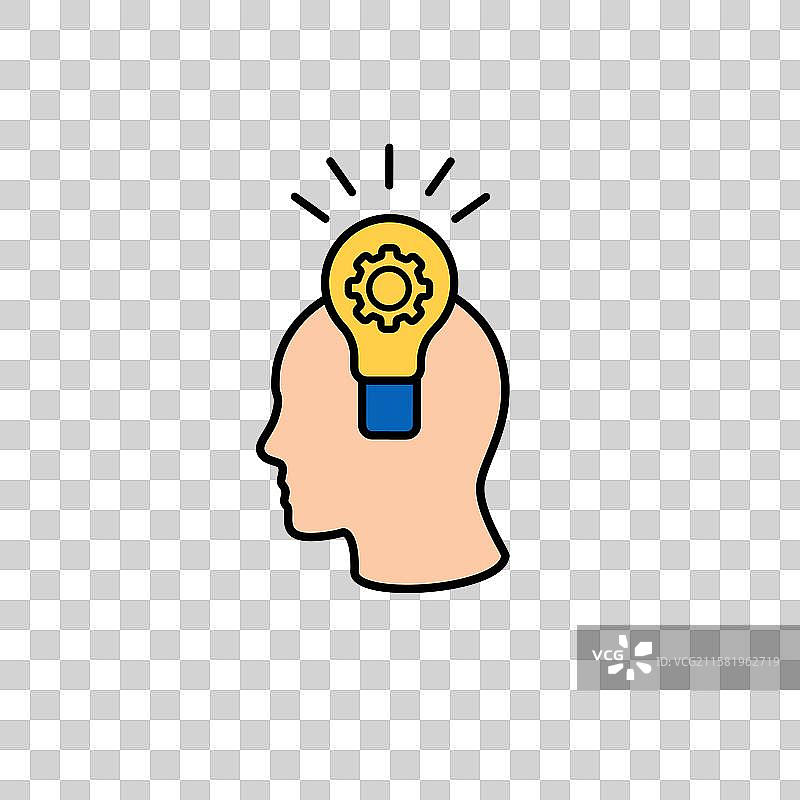 人头轮廓与灯泡图片素材