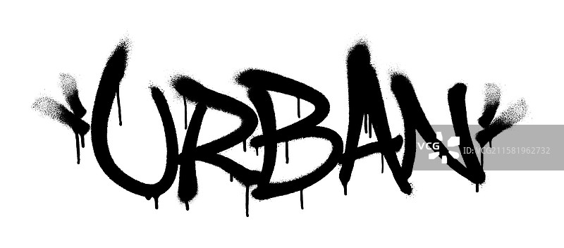 喷涂的城市字体涂鸦，带有溅墨效果图片素材