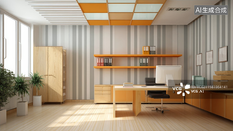 【AI数字艺术】现代办公室会议室空间图片素材