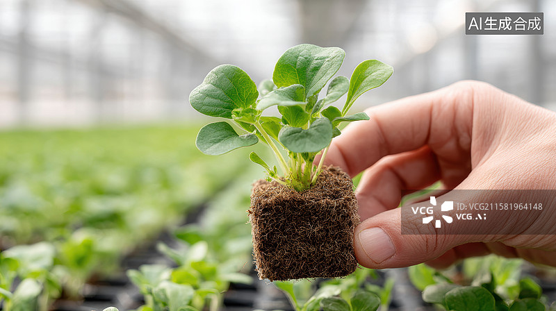 【AI数字艺术】温室中的小苗培育图片素材
