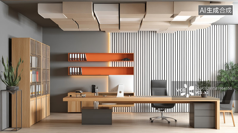 【AI数字艺术】现代办公室会议室空间图片素材