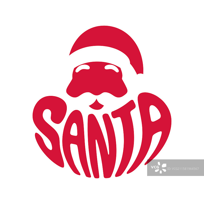 圣诞老人文字与圣诞老人头像设计图片素材