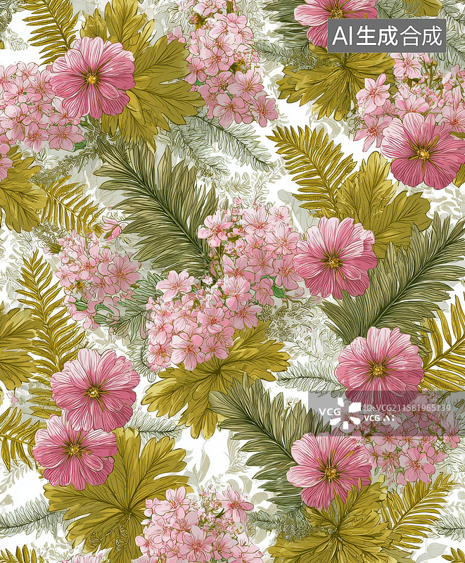 【AI数字艺术】花卉图案背景图片素材