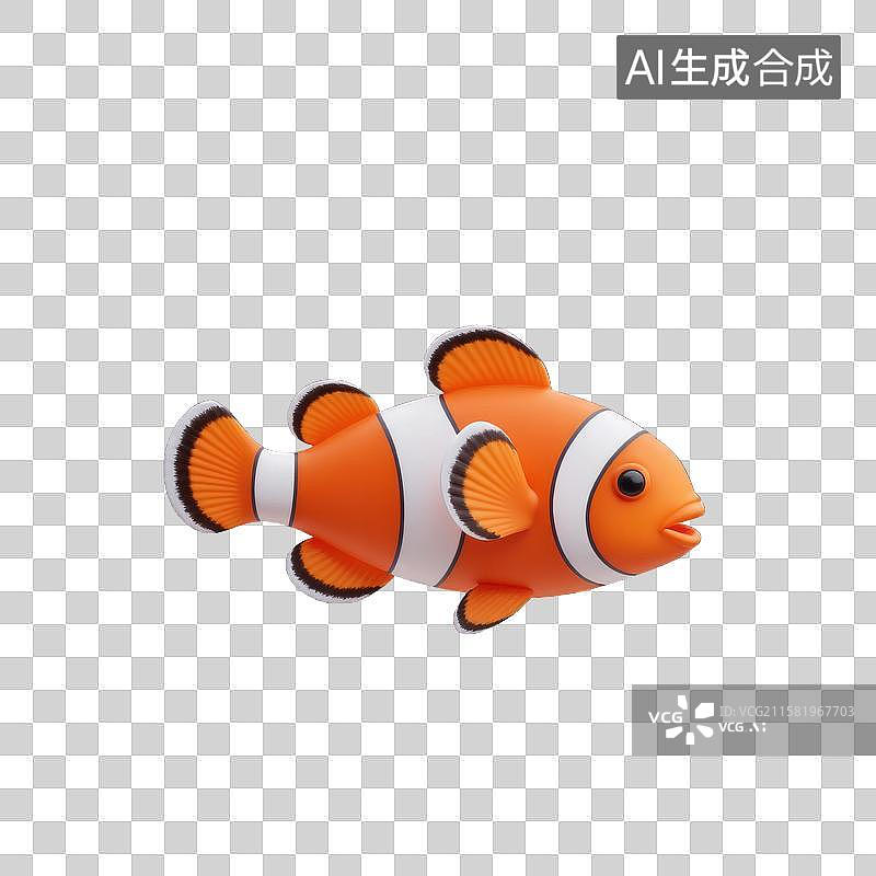【AI数字艺术】卡通小丑鱼的海洋奇遇小丑鱼素材图片素材