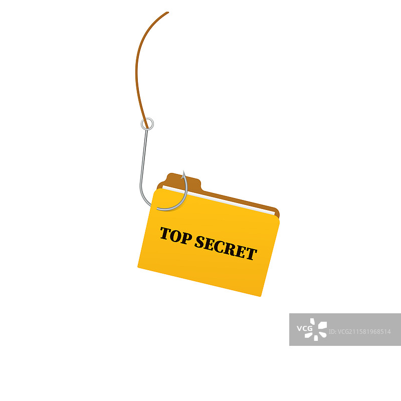 带有标记为“顶部”的黄色文件夹的钓鱼钩图片素材
