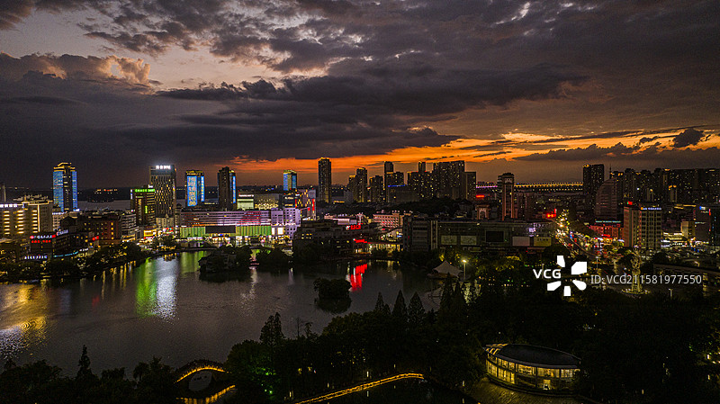 安徽省芜湖市镜湖区镜湖公园风光图片素材