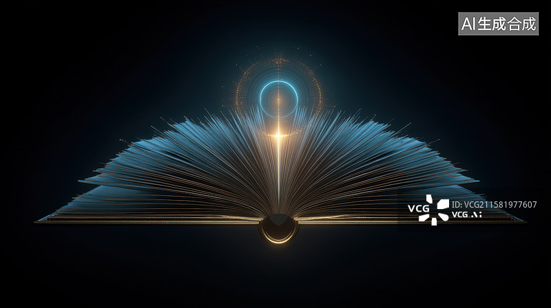 【AI数字艺术】开启智慧之光的书本图片素材