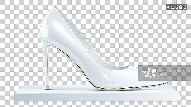 【AI数字艺术】白色高跟鞋侧面展示图片素材