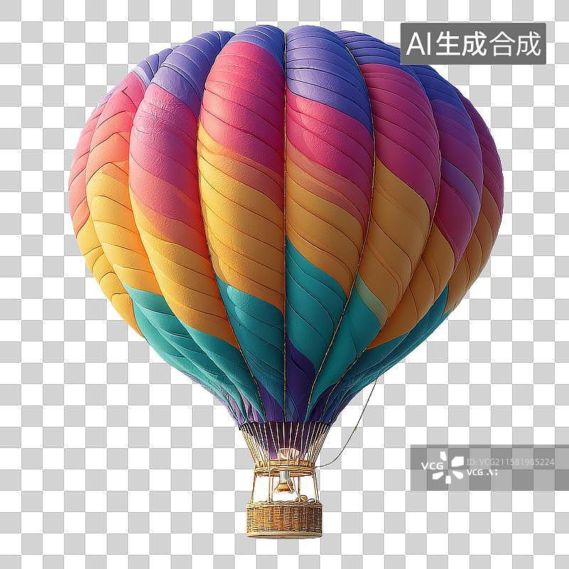 【AI数字艺术】彩色热气球悬浮空中图片素材