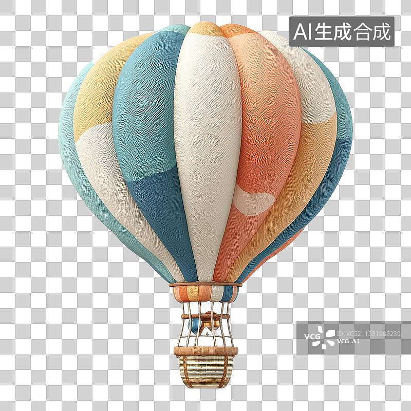 【AI数字艺术】多彩热气球飞行图图片素材
