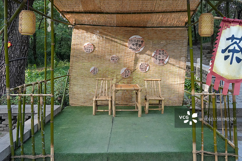 淄博淄川户外茶摊图片素材