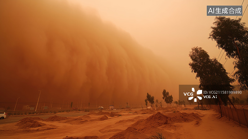 【AI数字艺术】沙尘暴图片素材