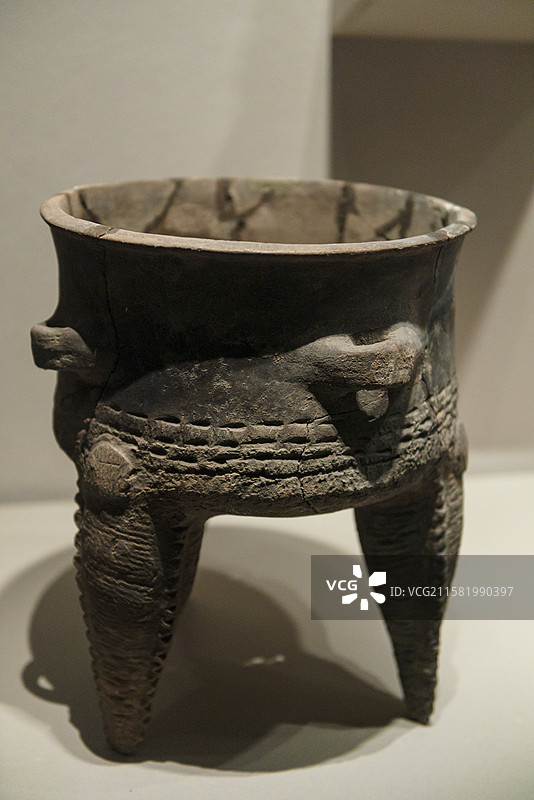 深腹斝 龙山文化 山西省襄汾县陶寺村出土 山西博物馆藏图片素材