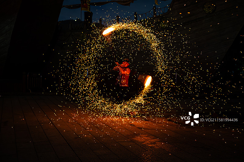 厦门老院子景区火舞大秀表演图片素材