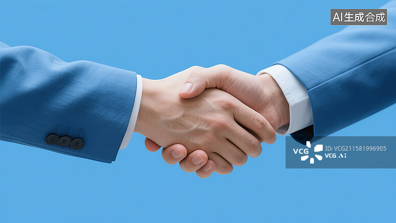 【AI数字艺术】穿西装的男人握手照片图片素材