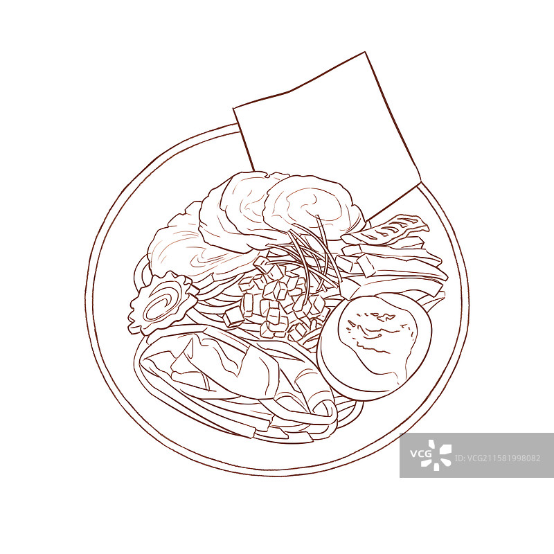 面菜线稿图片素材
