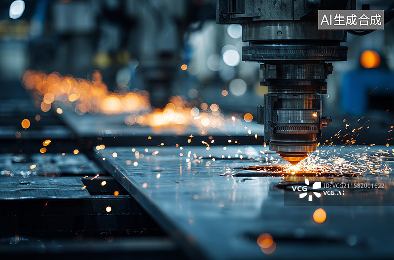 【AI数字艺术】工业火花飞溅场景图片素材