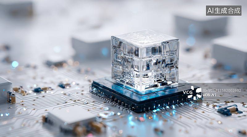 【AI数字艺术】量子计算芯片展示图片素材