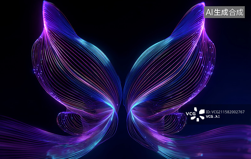 【AI数字艺术】梦幻蝴蝶光影艺术图片素材