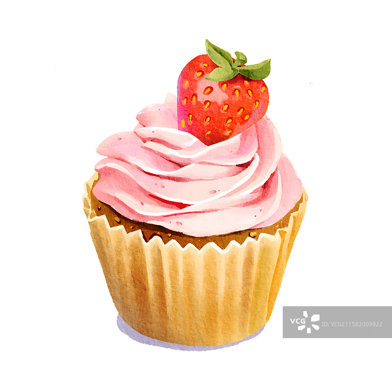 草莓杯子蛋糕图片素材