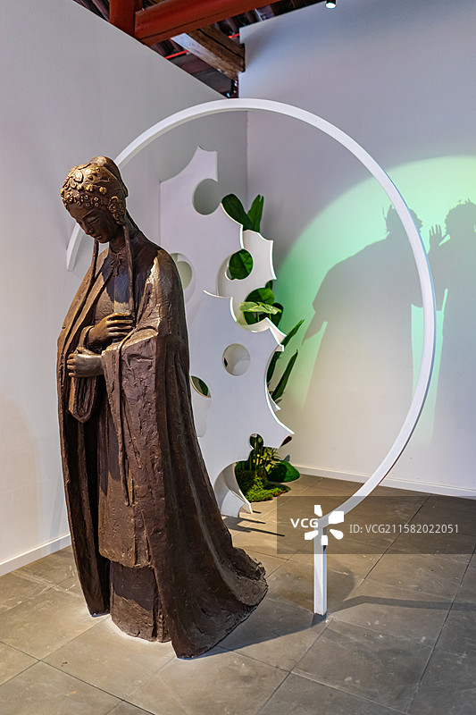 中国山西临汾洪洞县明代监狱，博物馆里京剧《玉堂春》的苏三，室内无人图像摄影图片素材