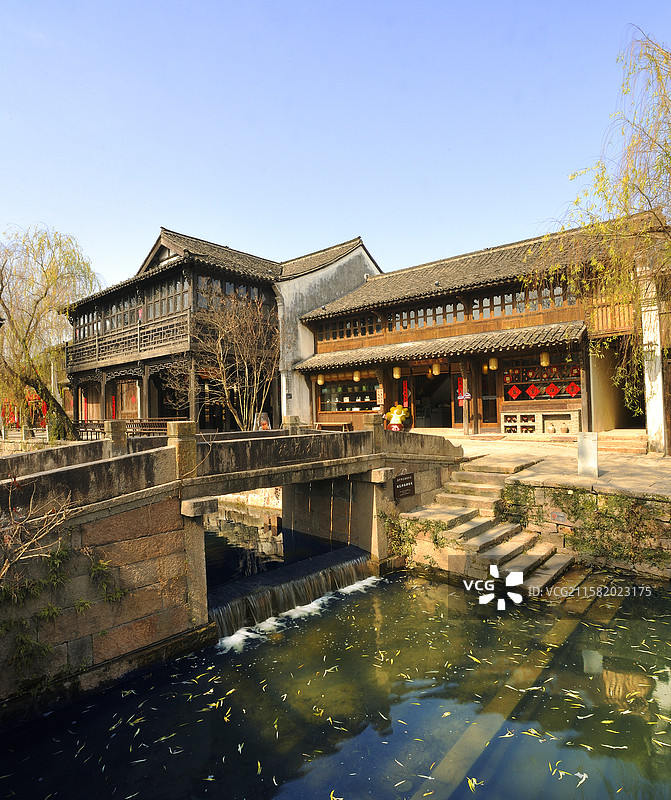 海宁盐官古城堰瓦坝水闸遗迹图片素材