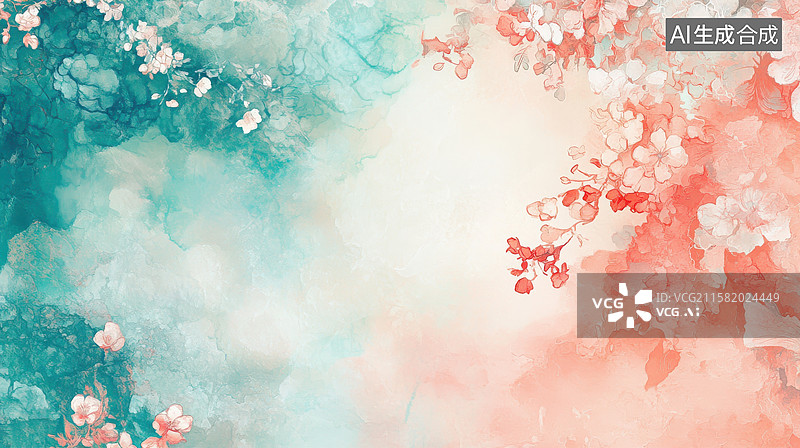 【AI数字艺术】中国风水彩晕染古风抽象艺术背景图片素材