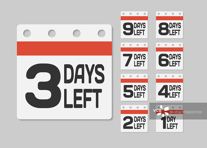 倒计时日历图标 - 剩余3天图片素材