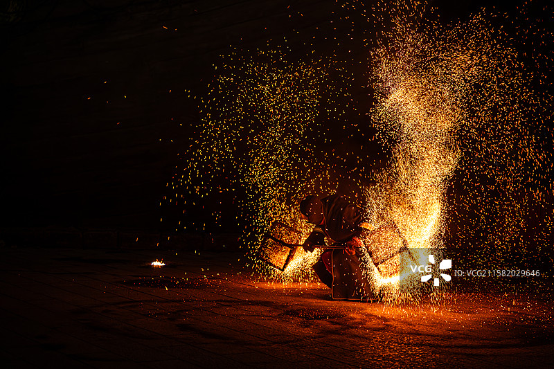 厦门老院子景区火壶表演图片素材