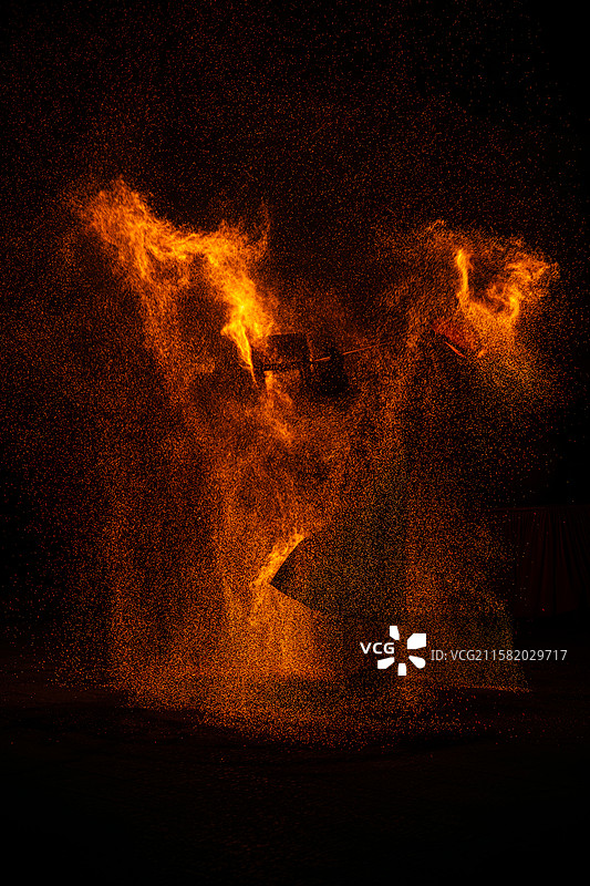 厦门老院子景区火壶表演图片素材