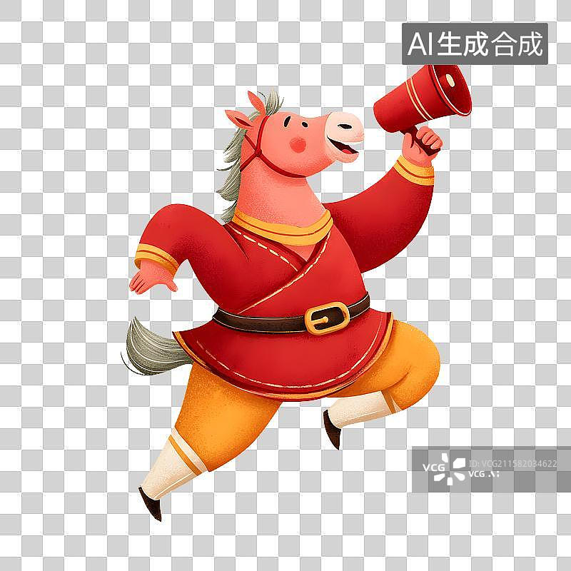 【AI数字艺术】新年卡通马插画图片素材