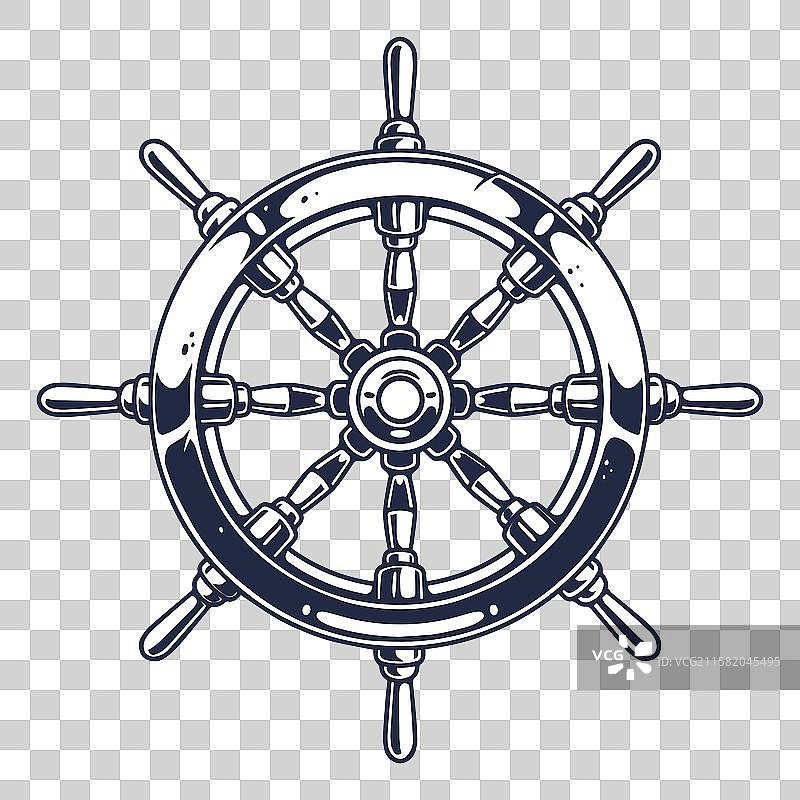 复古船舵设计用于海洋装饰图片素材