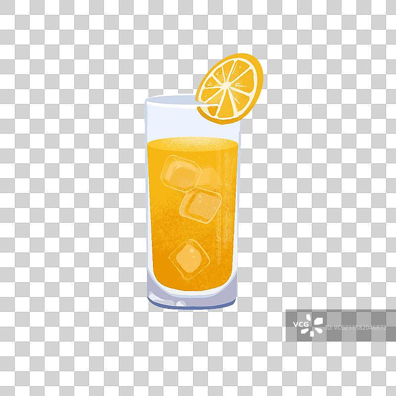 扁平噪点肌理夏日冰镇柠檬汁图片素材