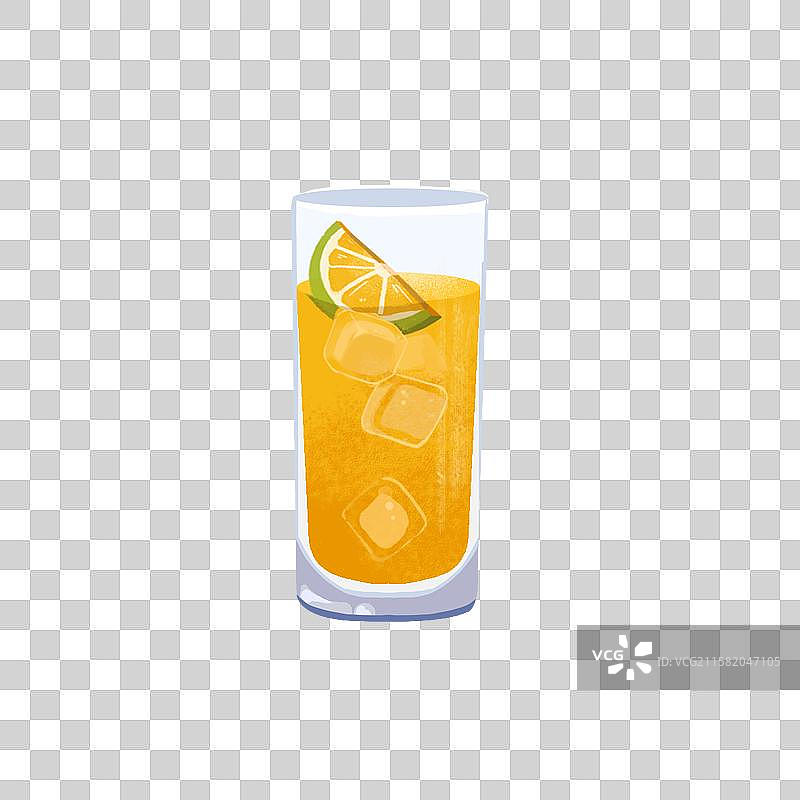 扁平噪点肌理夏日冰镇柠檬汁图片素材