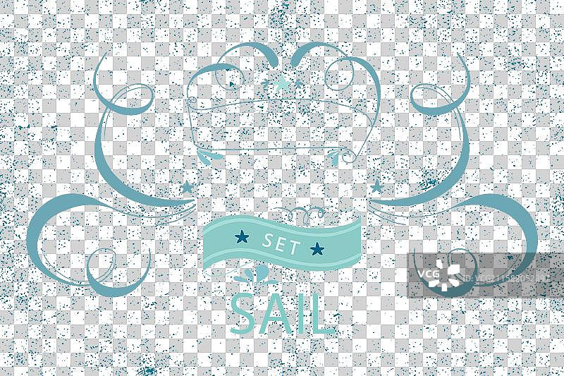 蓝色调的海洋背景字母设计图片素材