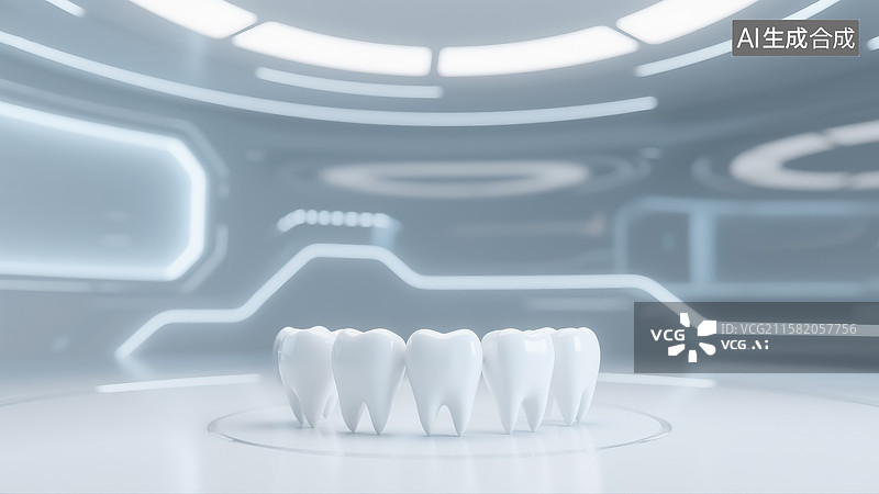 【AI数字艺术】牙齿概念三维插画图片素材