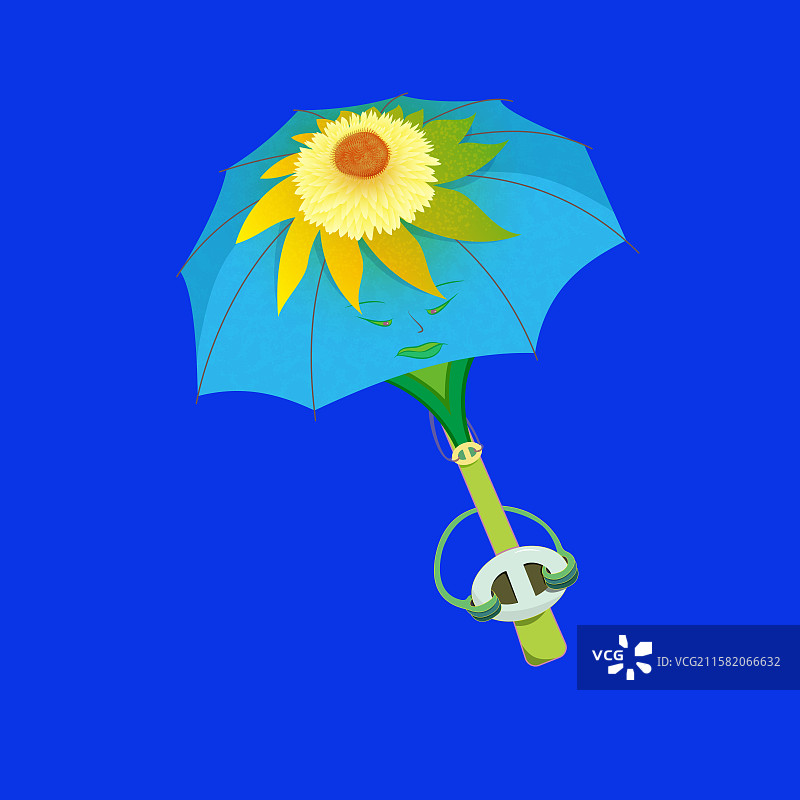 鲜花麦秆菊与项链伞达人图片素材