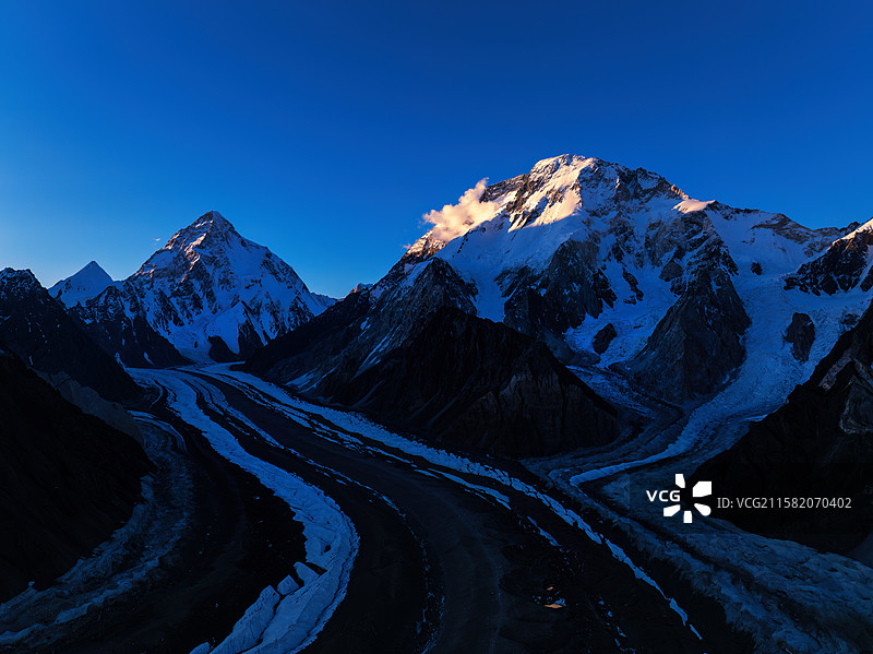 喀喇昆仑山乔戈里峰K2山区冰川图片素材