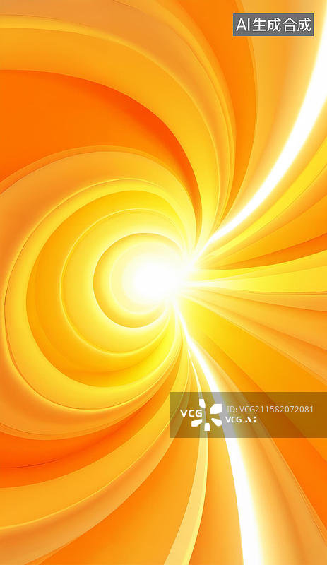 【AI数字艺术】橙黄渐变螺旋光效背景图片素材