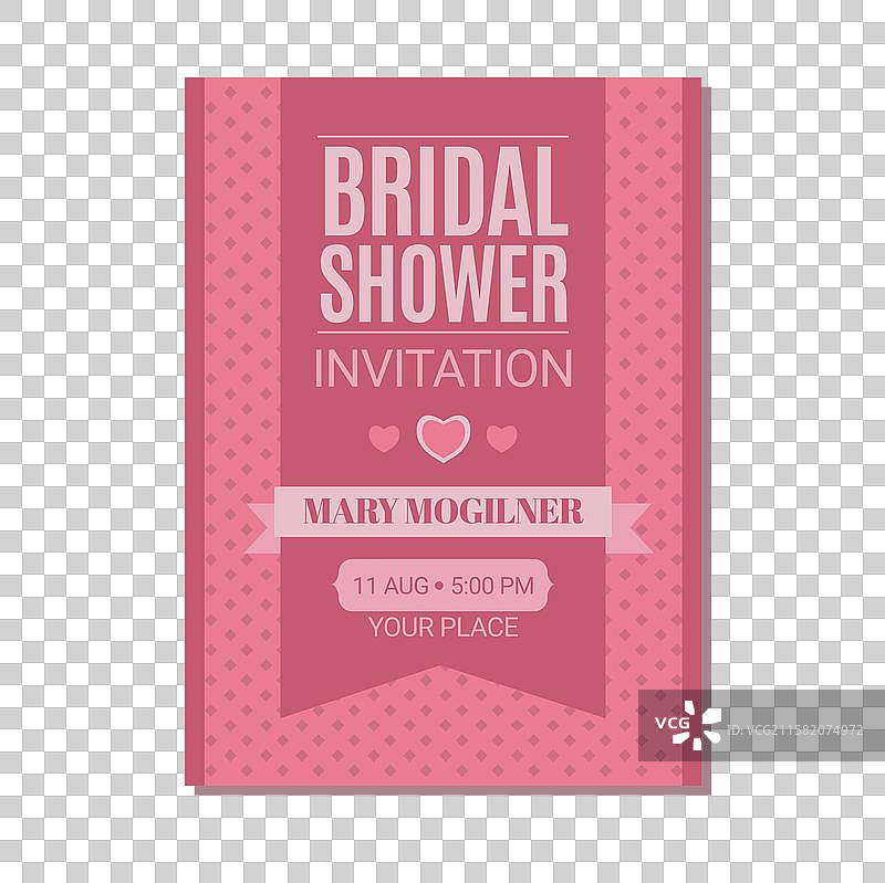 粉色调的婚礼淋浴邀请模板图片素材