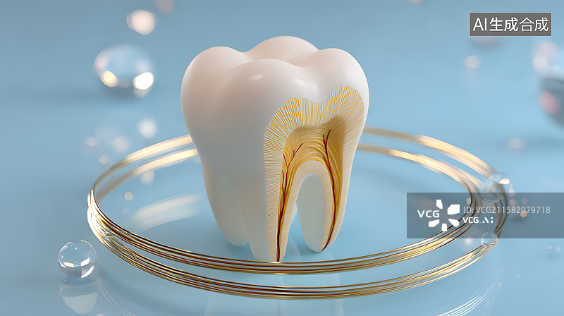 【AI数字艺术】牙齿内部结构展示图片素材