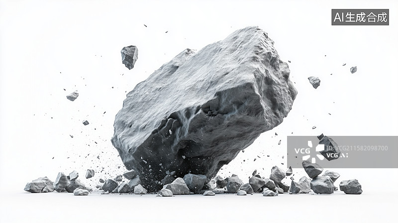 【AI数字艺术】飞溅的石块广告元素图片素材